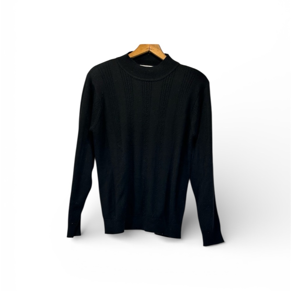 Alfred Dunner acrylic Marino wall blend black women’s sweater size M vintage